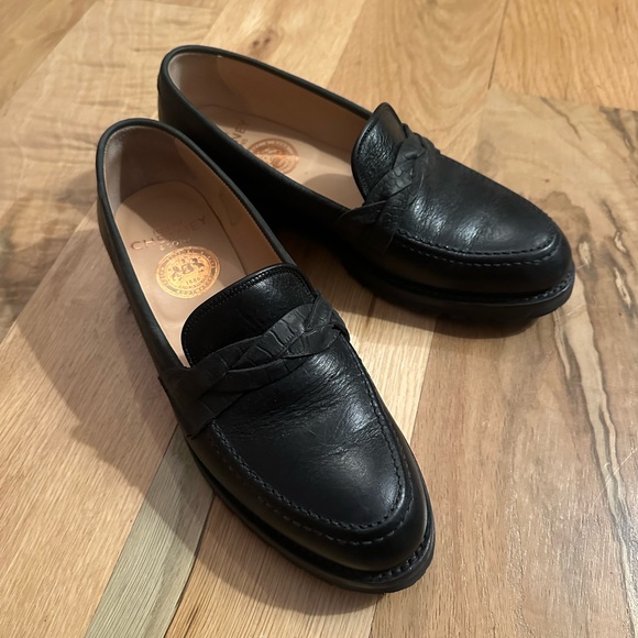 Cheaney Cora Loafer in Black Kudu/Moc Croc Nubuck - Picture 4 of 11